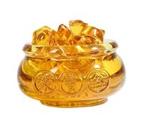 PEPLAYTAL Décoration Intérieur Bol Trésor Feng Shui avec Petit Yuanbao Ornement pour Maison Salon Bureau Cadeau Femme Anniversaire