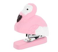 PEPLAYTAL Figurine Agrafeuse Flamant Bois Mini Agrafeuse de Bureau et Portable Décoration de Bureau Kawaii pour Maison École et