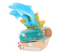 PEPLAYTAL Figurine et Bouteille avec Sable Décor Coquillage pour Aquarium et Bureau Sculpture Résine Décor Paisible et Élégant pour Maison et Espace de Travail