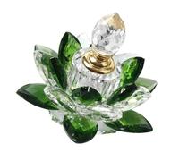 PEPLAYTAL Flacon Parfum Délicat Forme de Fleur de Lotus Verte Verre Distributeur Liquide et Résistant Décoration Maison Élégante Cadeau pour Femmes