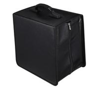 PEPLAYTAL Grand Portefeuille Cd Dvd Portable Disques Noir Organisateur Rangement avec Poignée Confortable Étui Solide Fermeture Éclair Classeur Média Compact et Pratique