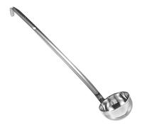 PEPLAYTAL Louche Acier Inoxydable avec Manche Long Incurvé et Crochet Cuillère Doseuse pour Soupe Sauce et Porridge Ustensile de Cuisine et Hygiénique