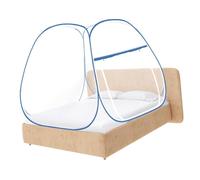 PEPLAYTAL Moustiquaire Tente Mongole pour Lit Bleu Pétrole avec Porte Zippée Protection Complète Pliable pour Chambre et Dortoir