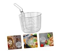 PEPLAYTAL Panier Inox pour Pâtes et Friture Passoire Rigide à Maille Fine avec Crochet Suspendu Ustensile de Cuisine pour Filtrage et Égouttage Rapide