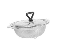 PEPLAYTAL Panier Passoire Acier Inoxydable avec Couvercle Filtration Fine pour Fruits Légumes et Riz Drainage Rapide et Multifonction pour Cuisine Moderne
