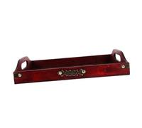 PEPLAYTAL Plateau de Service Bois Authentique pour Thé et Fruits Plateau de Rangement Carré Vintage pour Snacks et Desserts Multifonction pour Maison et Réception