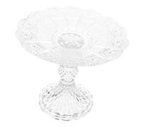 PEPLAYTAL Plateau de Service Snack Verre Pied Vintage Assiette Résistante pour Fruits Bonbons et Desserts Présentoir Élégant Décoratif pour Table et Cuisine