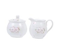 PEPLAYTAL Pot à Lait et Sucrier Céramique Blanche avec Couvercle Récipient pour Sucre et Lait pour Café et Thé Facile à Nettoyer et Isolant Thermique