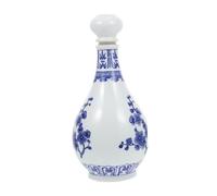 PEPLAYTAL Pot à Saké Céramique Scellé Décoré Style Chinois Classique Récipient de Stockage Alimentaire Pratique pour Privés Bouteille de Vin Étanche avec Finition Lisse et Design