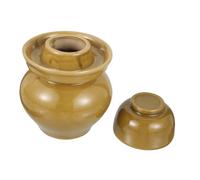 PEPLAYTAL Pot de Conservation Céramique avec Couvercle Étanche Bocal de Fermentation pour Cornichons Récipient de Stockage Alimentaire Pratique Jarre Terre Cuite pour Maison