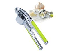 PEPLAYTAL Presse Ail et Gingembre Acier Inoxydable avec Ouvre Noix Manuel Hachoir Cuisine Professionnel pour Préparation Rapide et Nettoyage Facile Poignée Noire Ergonomique
