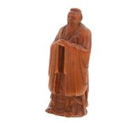 PEPLAYTAL Sculpture Confucius Bois Sculpté Décoratif Ornement Compact Unique pour Bureau et Maison Figurine Artisanale Élégante Bois de Haute Qualité