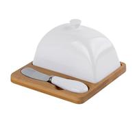 PEPLAYTAL Set de Beurrier Céramique avec Couvercle et Plateau Boîte de Rangement Alimentaire et Stable pour Usage Domestique