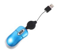 PEPLAYTAL Souris Optique USB Mini Compacte avec Câble Rétractable Ergonomique et Plug and Play Petite Souris Filaire pour Pc et Ordinateurs Portables de Voyage Couleur