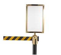 PEPLAYTAL Support de Panneau Acier Inoxydable pour Poteau de File Attente Cadre Portrait Protection Anti-rayures Installation Facile sur Poteau de Barrière à Sangle Rétractable pour
