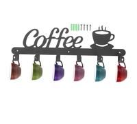 PEPLAYTAL Support Mural Noir pour Tasse à Café Organiseur Mural Pratique et Décoratif pour Cuisine Rangement Solide et Facile à Installer Adapté Maison et Café