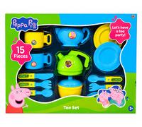 HTI Peppa's Tea Set, Peppa Pig Roleplay, Includes Teapot, Kettle, Sugar Bowl, Cup & Saucers and Cutlery for Ages 3+