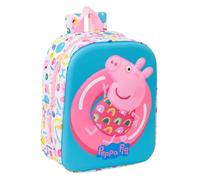 PEPPA Pig 3D - Sac à dos de crèche 3D, adaptable au chariot, nettoyage facile, idéal pour les enfants de différents âges, confortable et polyvalent, qualité et résistance, 22 x 10 x 27 cm, Blanc/rose