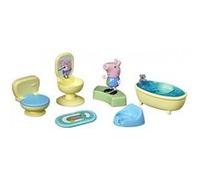 Peppa pig adventures - coffret salle de bain de george - figurine personnage et accessoires maison - set jouet et carte