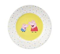 Peppa Pig Assiette à Dessert, 20 cm, Mélamine, Jaune et Blanc, Motif Confettis, Lave-vaisselle