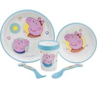 Peppa Pig Assiette micro-ondable Vaisselle pour enfants 5 pièces avec fond antidérapant