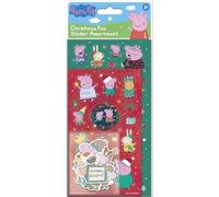 Peppa Pig Assortiment d'autocollants de Noël - Trois types, plus de 50 au total, réutilisables sur des surfaces non poreuses - Excellent cadeau de Noël - À partir de 3 ans