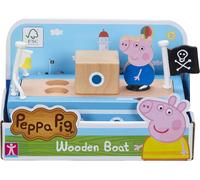Peppa Pig, Bateau en bois avec 1 personnage, Figurine Papy Pig en bois inclus, Jouet en bois,
