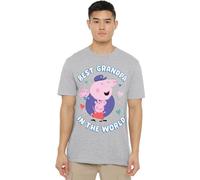 Peppa Pig - "Best Grandpa in the World" T-shirt Homme/Femme Unie TV21384 (4XL) (Gris chiné)