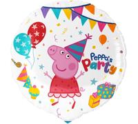 , Peppa Pig Birthday Balloon, Helium Or Air Filled With Helium Or Air, Round Foil Decoration Peppa Pig Theme, Inflatable With Helium Or Air, Heavy Duty Material, 1 Unit, 46 Cm