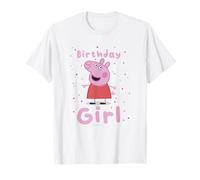 Peppa Pig Birthday Girl Pink Celebration Text T-Shirt