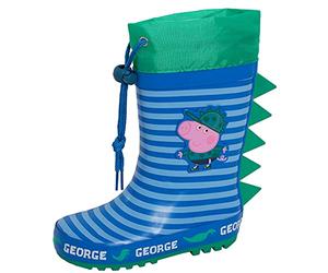 Peppa Pig Bottes de Pluie George Pig à Cordon pour garçons, Motif Dino, Vertes, Taille 7 UK Enfant/EU 24.