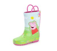 Peppa Pig Bottes Wellington Enfant | Wellies a poignee pour enfants et George Pig Print | Bottes en caoutchouc multicolores resistantes a l'eau pour garcons et filles