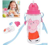 Peppa-Pig Bouteille d'eau pour enfants de 500 ml - Tritan sans BPA, large goulot et légère, anti-fuite pour filles de 3 ans et plus