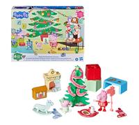 Peppa Pig Calendrier de l'Avent de Peppa et Evie, Compte à rebours Festif avec 24 Surprises, inclut 2 Figurines, Jouets préscolaires, dès 3 Ans