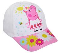Peppa Pig Casquette de baseball réglable pour filles - Motif personnages d'été - Cadeau pour filles, blanc, 6-8 ans