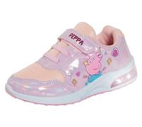 Peppa Pig Chaussures de sport pour fille avec lumières clignotantes, couleur rose, Rose Blanc, 28 EU