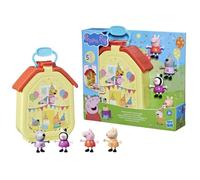 Peppa Pig, coffret La mallette de Peppa avec maison pliable, 4 figurines, jouets préscolaires, à partir de 3 ans
