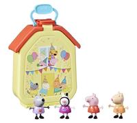 Peppa Pig, coffret La mallette de Peppa avec maison pliable, 4 figurines, jouets préscolaires, à partir de 3 ans