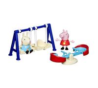 Peppa Pig Coffret Peppa Joue au Parc, Jouets pour Filles, Coffret de Figurines et Rebecca Rabbit 7,5 cm, Jeu créatif pour Enfants dès 3 Ans