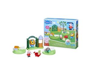 Peppa Pig, coffret Peppa va au zoo, 2 figurines de 7,5 cm et 6 accessoires thématiques, jouet préscolaire pour enfants, des