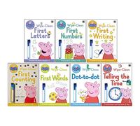 Peppa Pig Collection 7 Books Set (Wipe-Clean First Letters, Wipe-Clean First Numbers, Wipe-Clean First Writing, Wipe-Clean First Counting, First Words, Dot-to-Dot, Telling the Time)