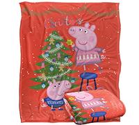 Peppa Pig - Couverture, 152 x 127 cm, Christmas Fun, Soyeuse, Super Douce au Toucher
