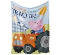 Peppa Pig Couverture en Polaire 100 x 140 cm avec George Pig et Son Tracteur