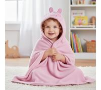 Peppa Pig Couverture Polaire à Capuche Officielle | Super Douce et Chaude | Parfaite pour la Maison, la Chambre, Les soirées Pyjama et Le Camping - Rose