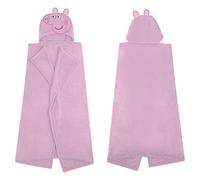 Character World Couverture polaire à capuche officielle Peppa Pig | Couvre-lit super doux et chaud | Parfait pour la maison, la chambre, les soirées pyjama et le camping | Taille 100 x 120 cm