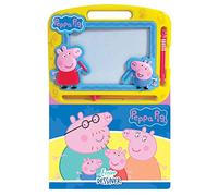 Peppa Pig Écrire et Dessiner - Ressources d'apprentissage pour enfants, un tableau de dessin magnétique, un crayon facile à utiliser, un livre cartonné de 22 pages