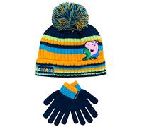 Peppa Pig Ensemble d'hiver bonnet et gants pour enfants George Pig Multicolore Taille Unique