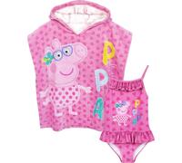 Peppa Pig - Ensemble maillot de bain et poncho pour fille NS6396 (98) (Rose)