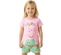 Peppa Pig Ensemble Pyjama Fille 18 Mois a 5 Ans, 2 Pièces Été T-Shirt Manches Courtes et Short Pyjama, Vêtement de Nuit Cadeau Fille (4-5 Ans, Rose Peppa Pig)