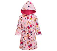 Peppa Pig Filles Robe De Chambre Pour Enfants De Luxe Polaire À Capuche Peignoir Rose Arc-En-Ciel Peignoir Avec Ceinture
